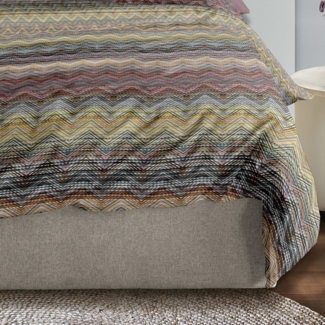 Irisette Mako Satin Bettwäsche Wave 8671-90 Multi Zick Zack 135x200