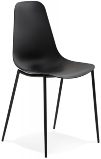 Innen-/Außenstuhl FELIZ | Der schwarze Innen-/Außenstuhl „FELIZ“ aus Kunststoff und Metall ist sowohl ästhetisch als auch robust und Kadima Design