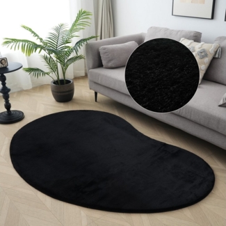 Leonique Fellteppich Balu Bean, Kaninchenfell, U-förmig, Höhe: 20 mm, Kunstfell Teppich, Modern, weich, Wohnzimmer, Schlafzimmer