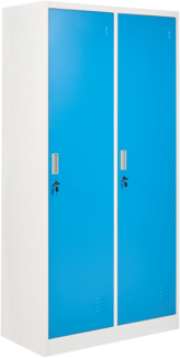 Spind mit 2 Türen ATHLETE Metall Weiß Blau
