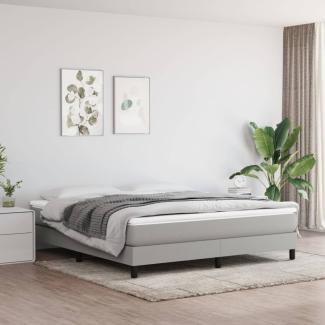 vidaXL Boxspringbett, Hellgrau, 180x200 cm, Stoff