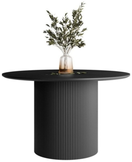 Lookway Esstisch OVI Runder Tisch mit geriffeltem Gestell (1x Tisch), Durchmesser: ⌀120 cm