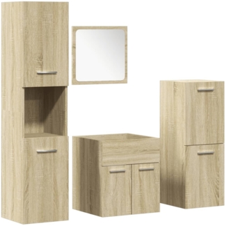 vidaXL 4-tlg. Badmöbel-Set Sonoma-Eiche Holzwerkstoff 3324989