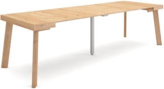 Skraut Home | Ausziehbarertisch | Multifunktionaler ausziehbarer | 260 | Für 12 Gäste | Hölzerne Beine | Moderner Stil | Eiche