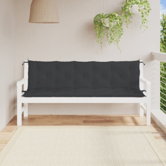 vidaXL Gartenbank-Auflagen 2 Stk. Schwarz 180x50x7 cm Oxford-Gewebe 361723