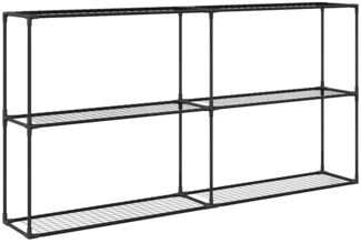 vidaXL 3-stöckiger Pflanzenständer Schwarz 200 x 32 x 104 cm Stahl 42021342