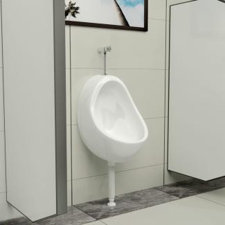 vidaXL Wandurinal mit Spülventil Keramik Weiß 143990