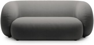 Micadoni Sofa Kate 2-Sitzer Samt Dunkelgrau