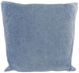Chenille Dekokissen 45 x 45 cm Couchkissen einfarbig mit Reißverschluss blau