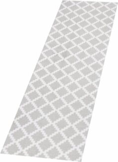 Kurzflor Fußmatte Elegance Grau Weiß - 50x150x0,7cm