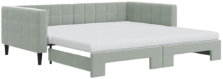 vidaXL Tagesbett Ausziehbar mit Matratzen Hellgrau 100x200 cm Samt 3196722