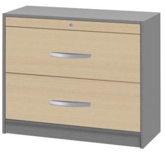 Hängeregistraturschrank doppelbahnig Tec-Art, Buche/Silber, 100x42x82cm