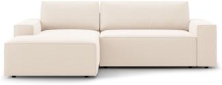 Micadoni Schlaf-Ecksofa Jodie 3-Sitzer Samtstoff Helles Beige Links