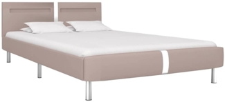 vidaXL Bettgestell mit LED ohne Matratze Cappuccino-Braun 135x190 cm 281043