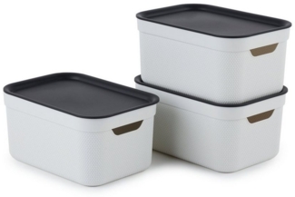 ROTHO Aufbewahrungsbox Jive Dekobox 3er-Set Aufbewahrungskorb 5l (Aufbewahrungsset, 3er-Set)