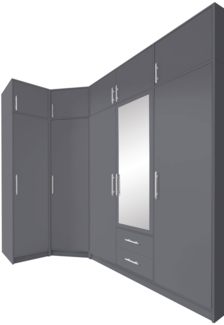 Schrankkombination Kleiderschranksystem Smart 6-teilig anthrazit