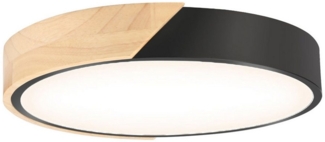 oyajia Deckenleuchte Modern LED Deckenleuchte Flach Rund 24W 2400LM LED Lampe Holz & Metall, LED fest integriert, Warmweiß, Deckenbeleuchtung für Schlafzimmer Wohnzimmer Keller Balkon Küche