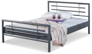 BedBox Metallbett Lola, zeitloses stabiles Metallbett, pulverbeschichtetes Metall