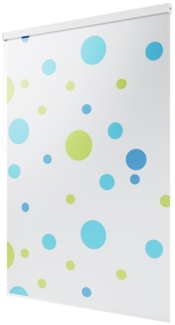 Halb-Kassetten Duschrollo 80x240 cm Modell Sylt blau grün Duschvorhang