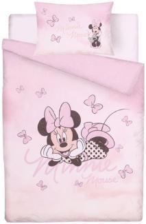 Sarcia. eu Bettbezug Pinkes Bettwäsche-Set aus Baumwolle Minnie Maus 135x200 cm