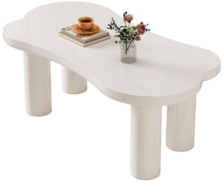 HAUSS SPOLE Couchtisch Unregelmäßiger Couchtisch in Knochenform, mit Filzunterlage, Weiß (Wohnzimmnertisch, 1-St), mit MDF-Tischplatte, PVC-Beine und Filzunterlage