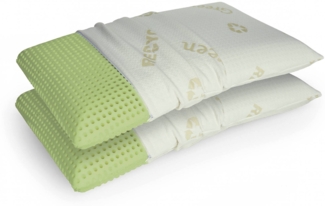 Dmora Set mit 2 Kopfkissen Maggiorana, Bettkissen, Ergonomisches Produkt, Schlafzimmerkissen, Made in Italy, 73x43 h14 cm, Weiß