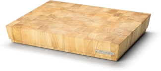 Continenta | Hackblock, Gummibaumholz natur