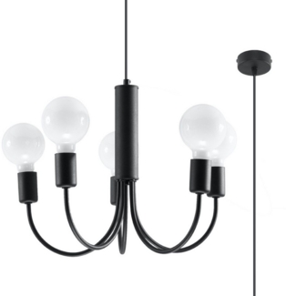 möbelvita Kronleuchter Kronleuchter NARD 5 schwarz, Riemenverstellung, NEIN