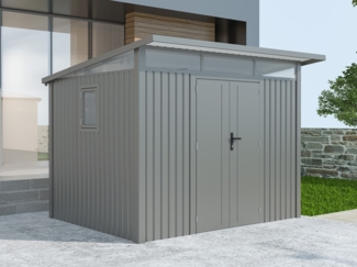 Metall Gerätehaus Modell Skylight 5,80 m² Alu Grau