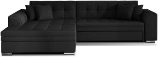 ELTAP 'Sorento', Ecksofa, Eckcouch, Schwarz, 78 x 194 x 296 cm, Links