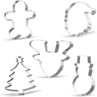 5-teiliges Weihnachts-Ausstechformen-Set Rentier Lebkuchenmann Weihnachtsbaum