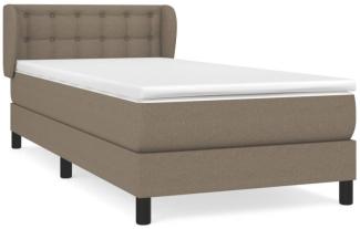 vidaXL Boxspringbett mit Matratze Taupe 100x200 cm Stoff 3126545