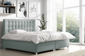 99rooms Riverside Boxspringbett Strukturstoff 160x200 cm Hellgrau