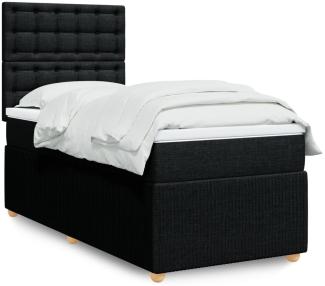 vidaXL Boxspringbett mit Matratze Schwarz 80x200 cm Stoff 3294199