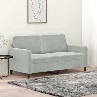 vidaXL 2-Sitzer-Sofa Hellgrau 140 cm Samt 359442