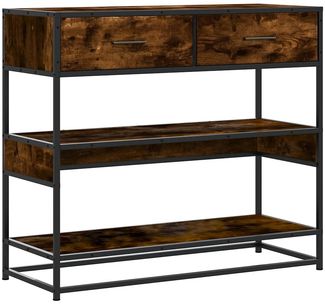 vidaXL Konsolentisch Räuchereiche 90x35x80 cm Holzwerkstoff 849181