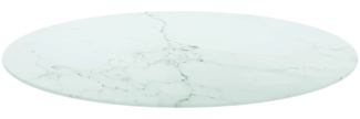 vidaXL Tischplatte Weiß Ø80x1 cm Hartglas in Marmoroptik 322250