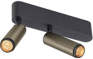 SLV GRIP! S, Deckenaufbauleuchte, double, PHASE, 2700 K, 21 W, 29°, bronze / schwarz - Wand- und Deckenleuchten