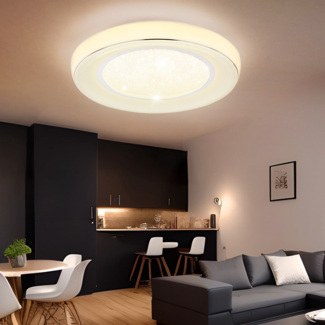 LED Deckenleuchte, Kristalle, dimmbar, Fernbedienung