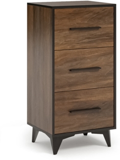 AX LIVING Schmale Kommode mit Schubladen Fabriani K3SW Shirin Walnut