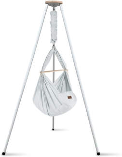 Federwiege mit Tipi Bio AirGrey Kunstfaser, Weiß