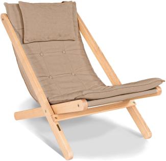 Marior HOME 'ALLEGRO' Liegestuhl mit weichem Sitzpolster, Natürlich, Beige