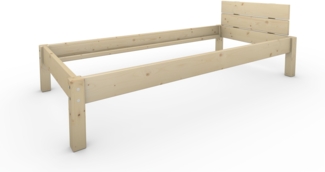 Pfostenbett Massivholzbett (Fichte) "Daybett" 90 x 200 cm 38 cm Holzbett 300kg