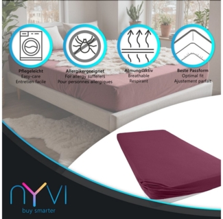 NYVI Spannbettlaken Jersey Spannbettlaken DreamScience für Matratzen bis 22 cm Höhe, Jersey, Gummizug: rundum, (1 Stück), Weich & Anschmiegsam, Rundumgummizug, Bügelfrei