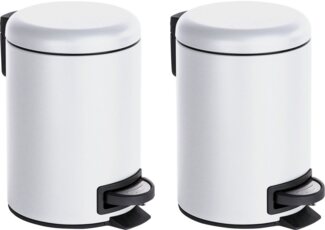 WENKO LEMAN Kosmetikeimer 3 Liter, 2er Set, Weiß