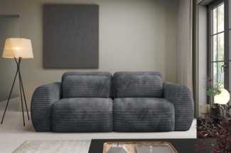 Sofa 2-Sitzer mit Schlaffunktion SIMONE in Stoff Ambience Anthrazit