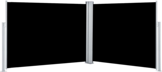 vidaXL Ausziehbare Seitenmarkise Schwarz 140 x 1000 cm 48484