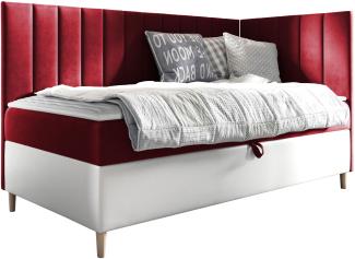 Boxspringbett Chapeni 'Junior 3' rot 100x200 cm Rechts