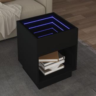 vidaXL Couchtisch mit Infinity-LED Schwarz 40x40x50 cm 847645