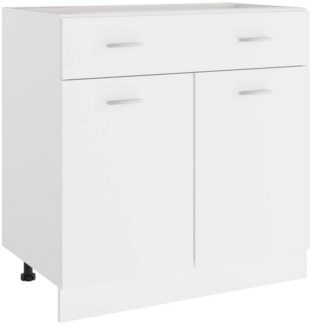 DOTMALL Auszugsunterschrank Schubunterschrank Lyon Weiß 80 x 46 x 81,5 cm Holzwerkstoff